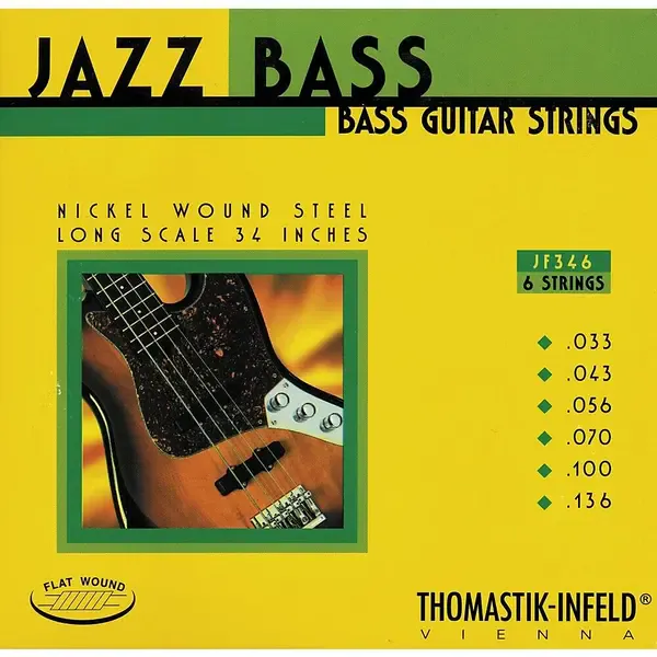 Струны для бас-гитары Thomastik JF346 Flatwound Scale 6-String Jazz Bass Strings