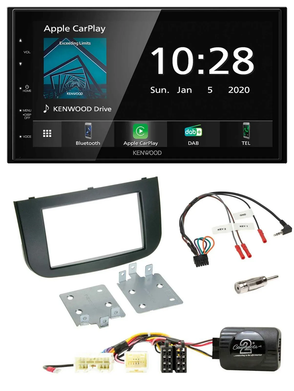 Kenwood Bluetooth Lenkrad DAB USB 2DIN Autoradio für Mitsubishi Colt 2008-2020