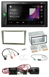 Pioneer 2DIN Lenkrad DAB USB Bluetooth Autoradio für Opel Corsa D satin-stone 09