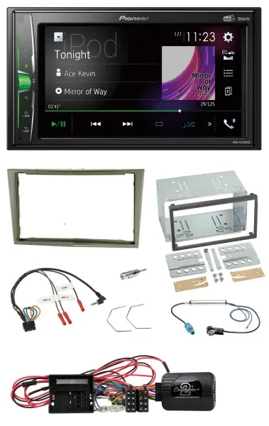 Pioneer 2DIN Lenkrad DAB USB Bluetooth Autoradio für Opel Corsa D satin-stone 09