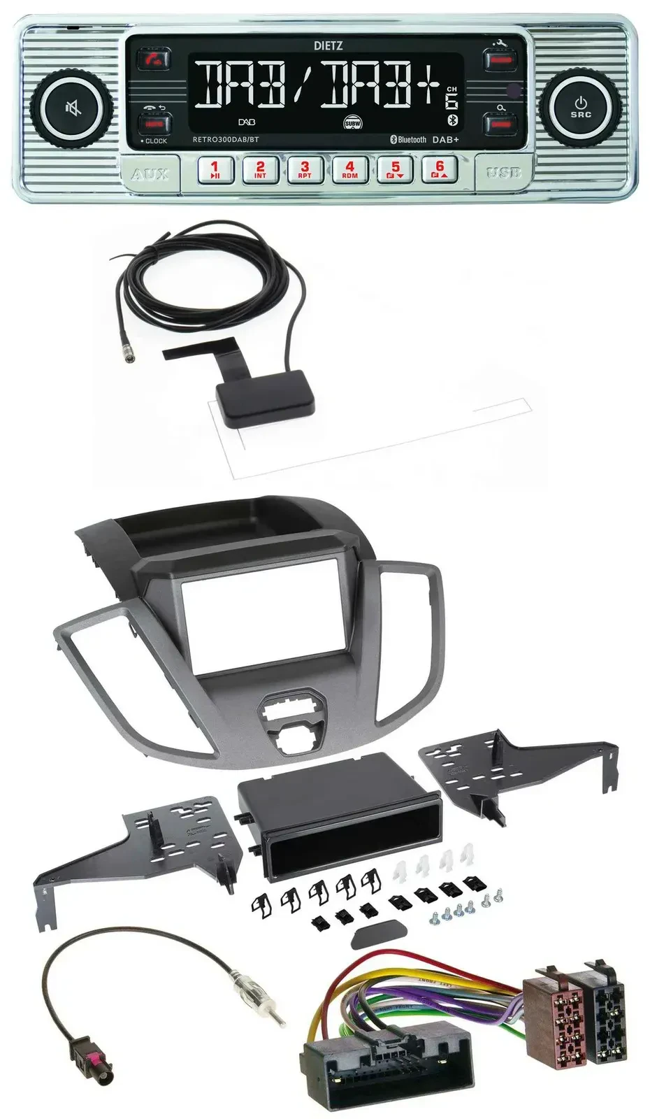 Dietz Bluetooth USB MP3 DAB Autoradio für Ford Transit V363 (2014-2018)