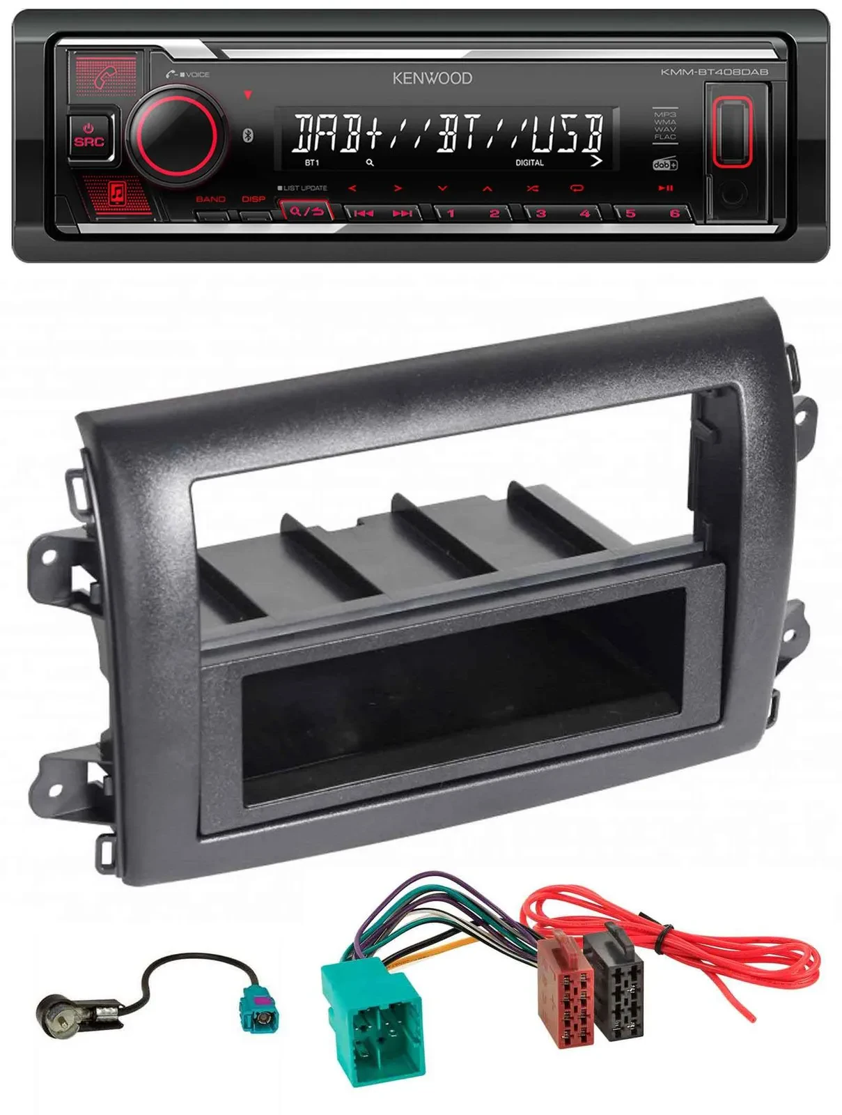 Kenwood MP3 Bluetooth USB DAB Autoradio für Fiat Ducato (Serie 8, ab 2021)