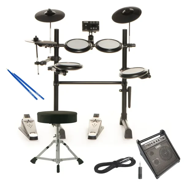 Fame DD-Kiddy E-Drum Set, Mesh Pads, 9 Trigger-Eingänge, 12 Drumkits, 144