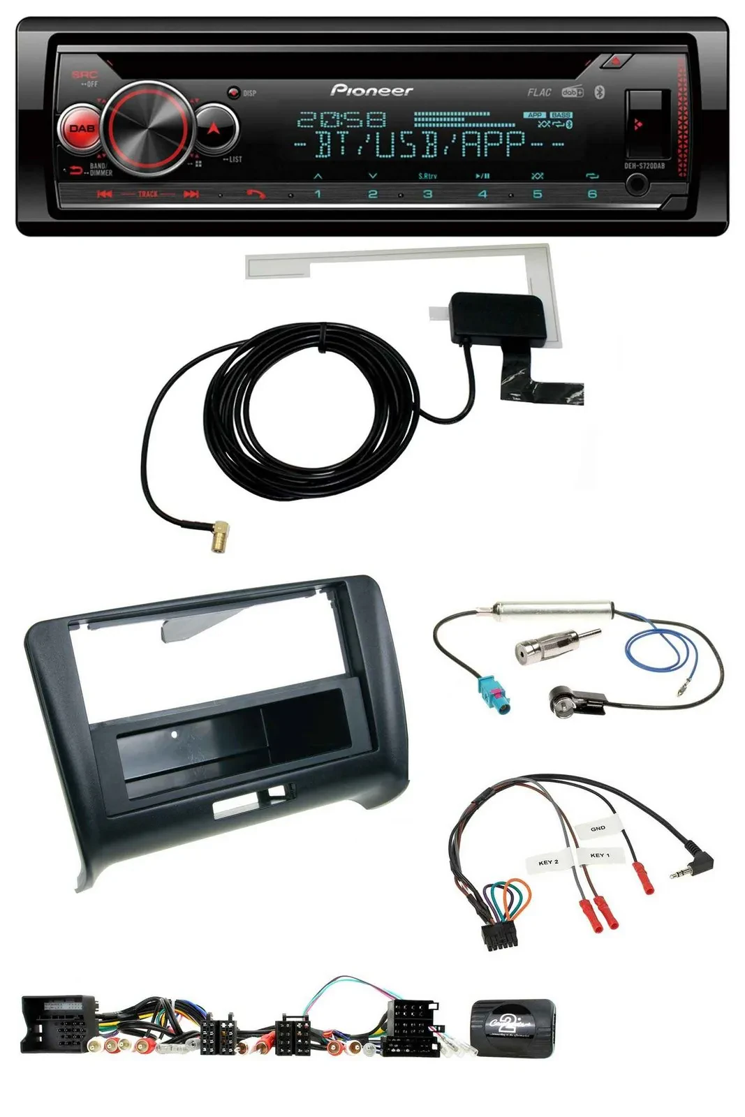 Pioneer DAB CD Lenkrad USB Bluetooth Autoradio für Audi TT (2006-2014)