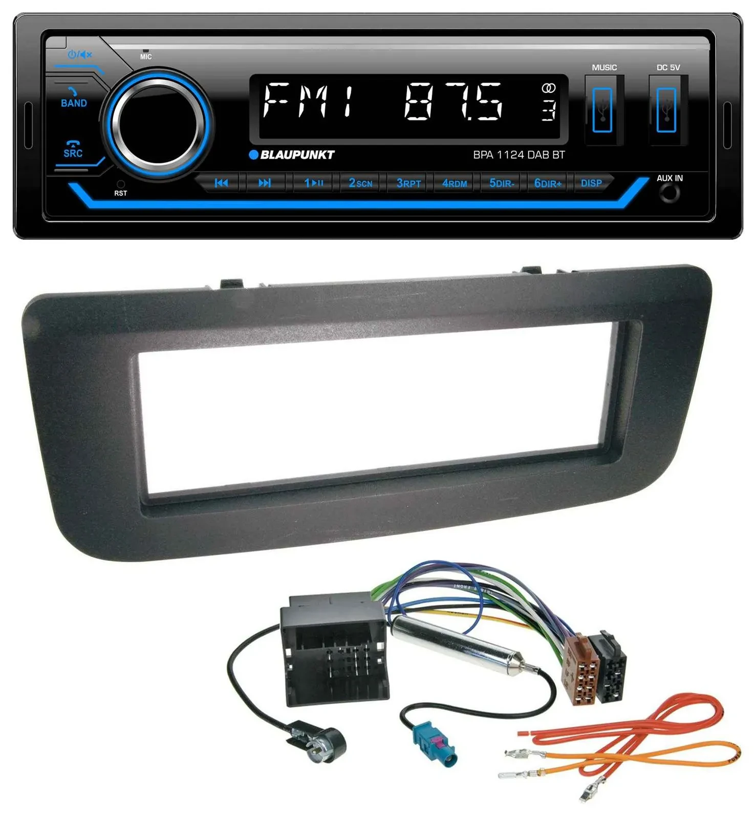 Blaupunkt Bluetooth USB DAB MP3 Autoradio für Skoda Fabia 5J 07-14 Praktik Rooms