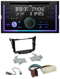 JVC MP3 USB 2DIN DAB Bluetooth CD Autoradio für Hyundai I30 (ab 2017)