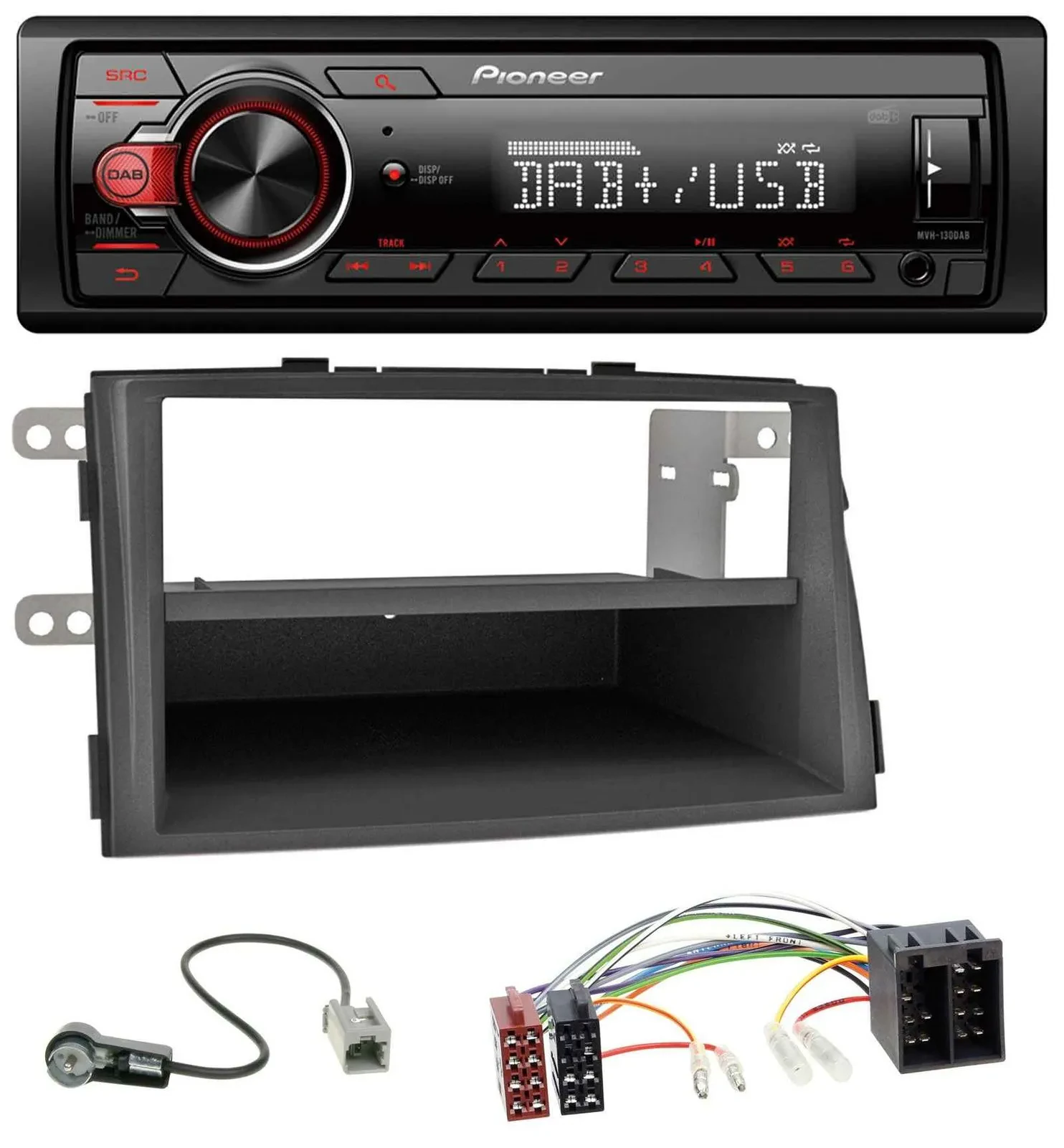 Pioneer MP3 1DIN DAB USB AUX Autoradio für Kia Sorento II (XM, 2009-2012)