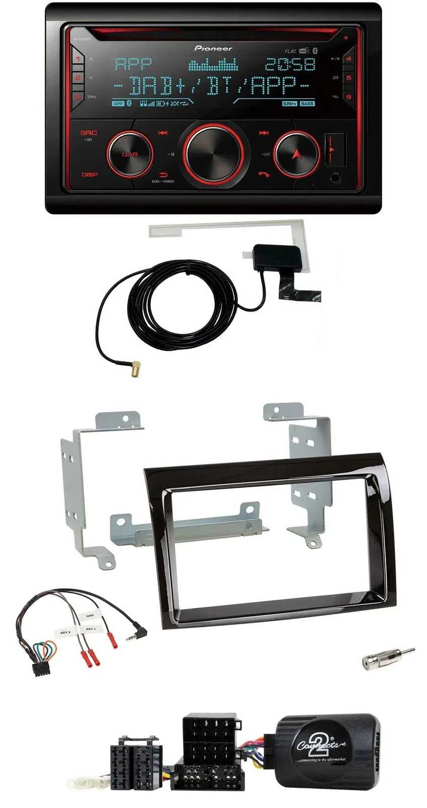 Pioneer 2DIN Lenkrad DAB USB CD Bluetooth Autoradio für Fiat Ducato 2006-2008 pi