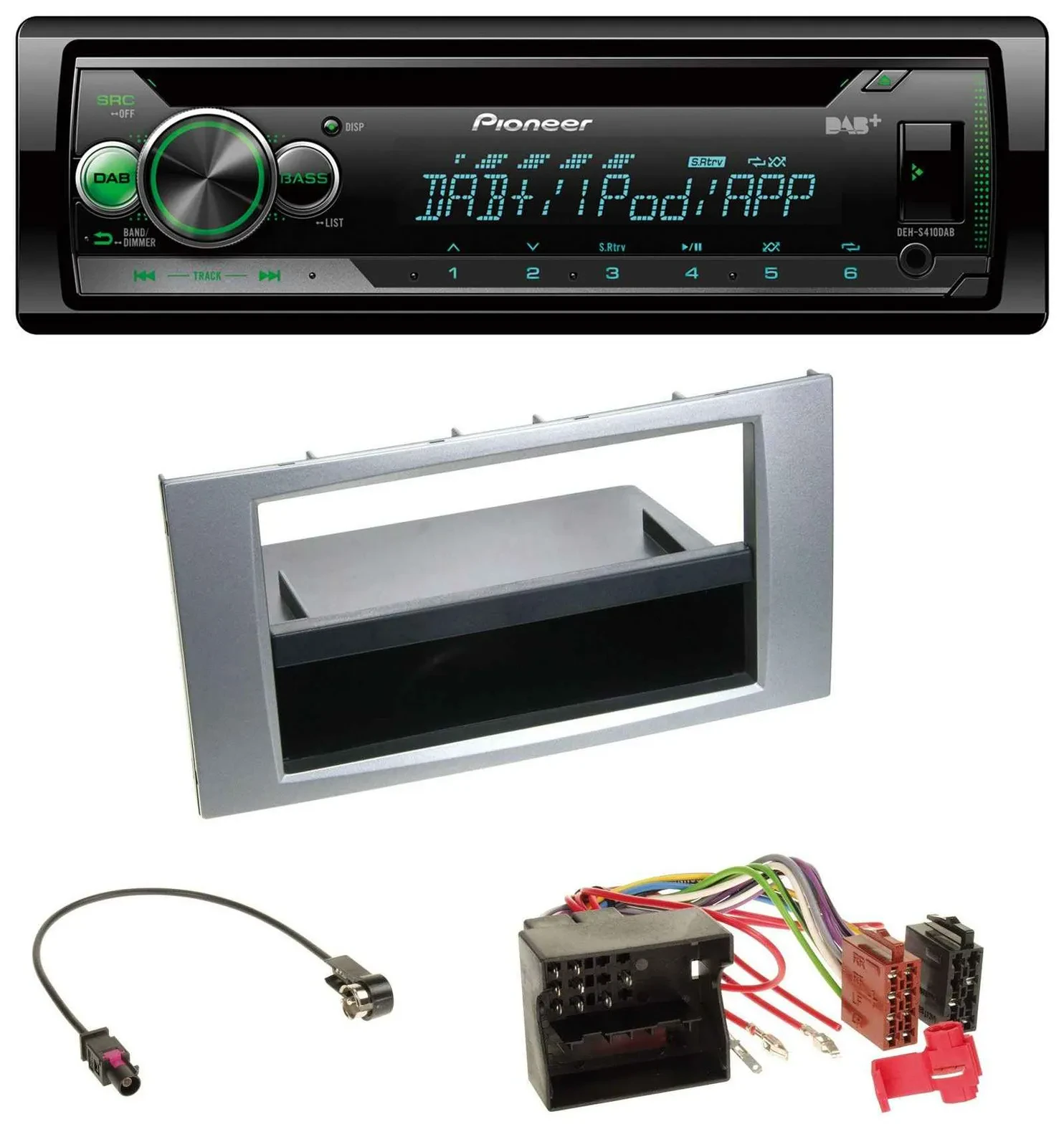 Pioneer USB MP3 DAB AUX CD Autoradio für Ford Kuga Fusion Transit 05-12 silber
