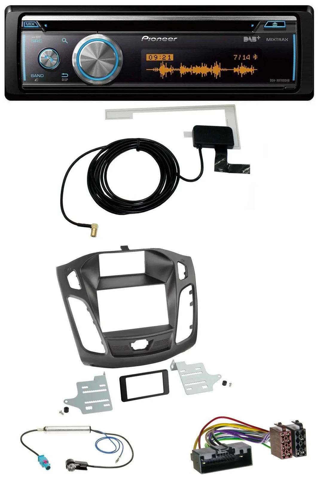 Автомагнитола Pioneer Bluetooth DAB MP3 USB CD для Ford Focus (DYB, 2011–2014)