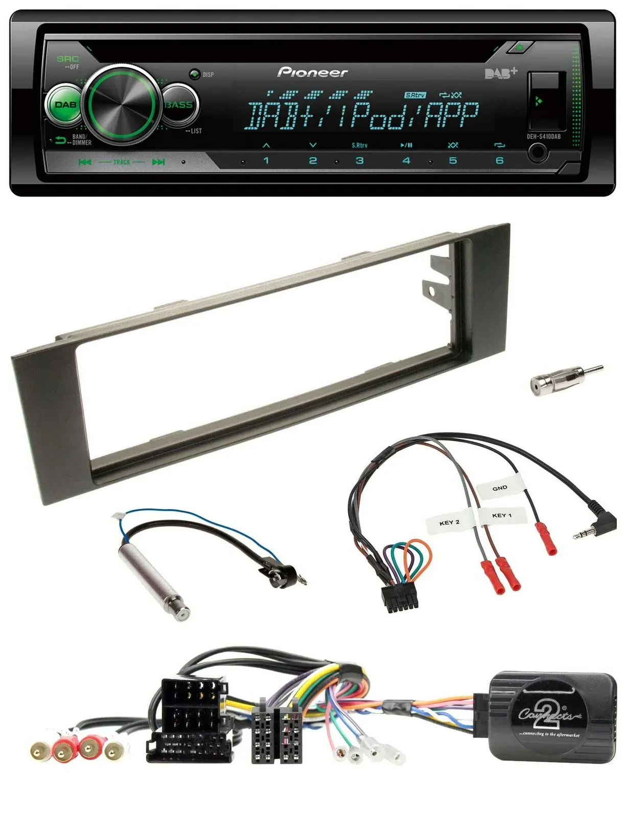 Pioneer USB MP3 DAB Lenkrad CD Autoradio für Audi A3 (2003-2006)