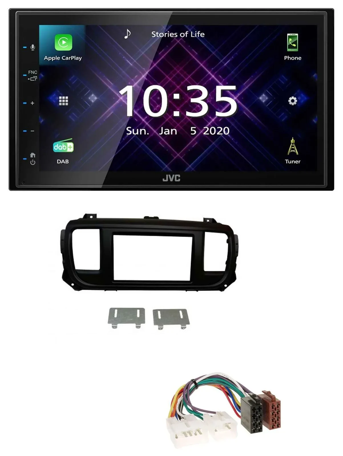JVC DAB 2DIN MP3 Bluetooth USB Autoradio für Toyota Proace Verso ab 2016