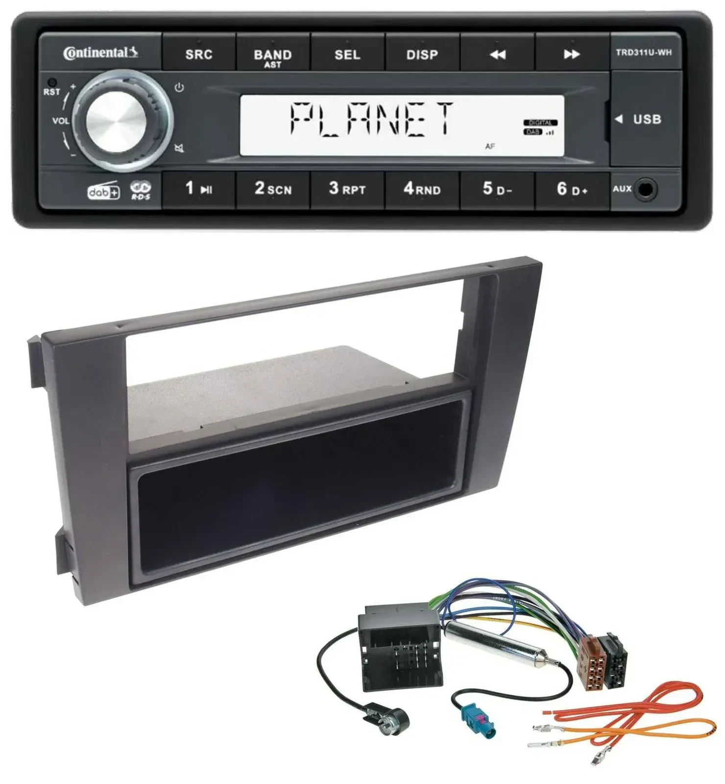 Continental MP3 AUX USB DAB 1DIN Autoradio für Audi A6 01-05 C5 Symphony Quadloc