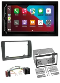 ESX 2DIN DAB USB MP3 Bluetooth Autoradio für Fiat Idea (ab 05) - grau