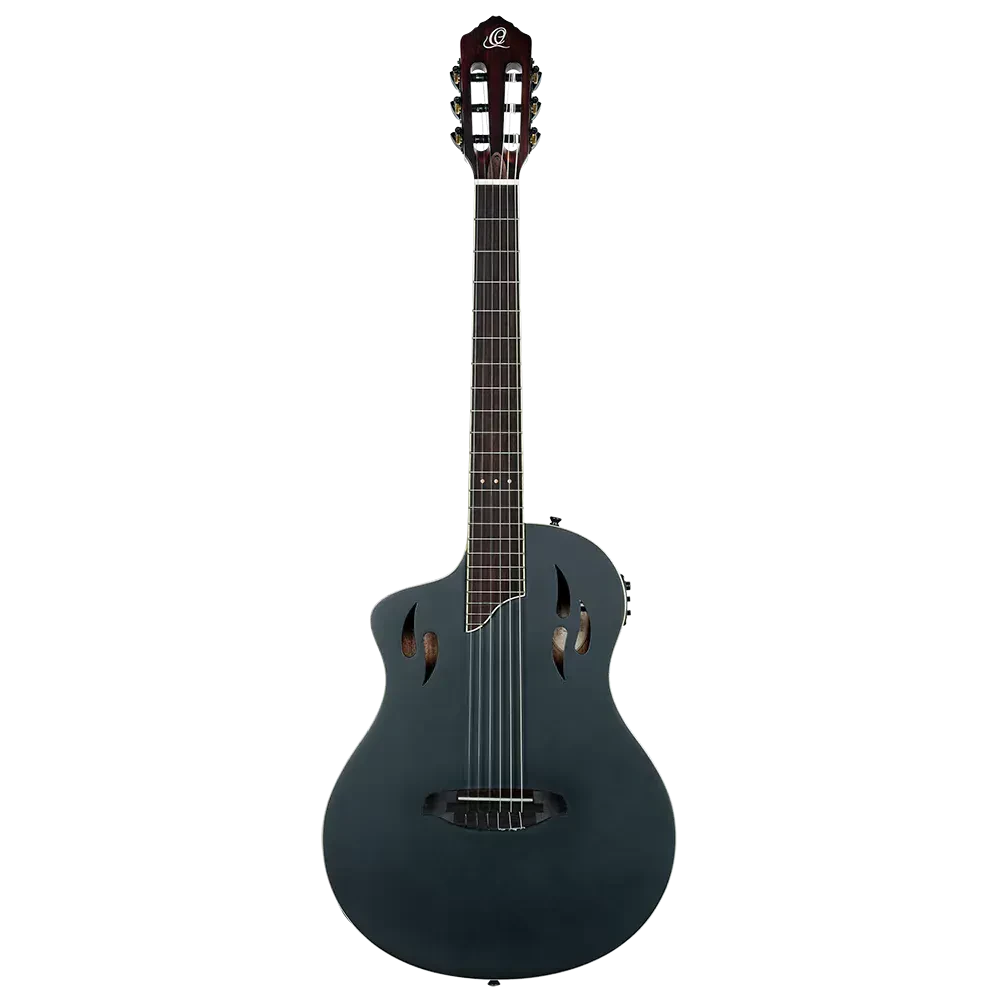 Классическая гитара с подключением Ortega RTPSTD-SBK-L Satin Black с чехлом