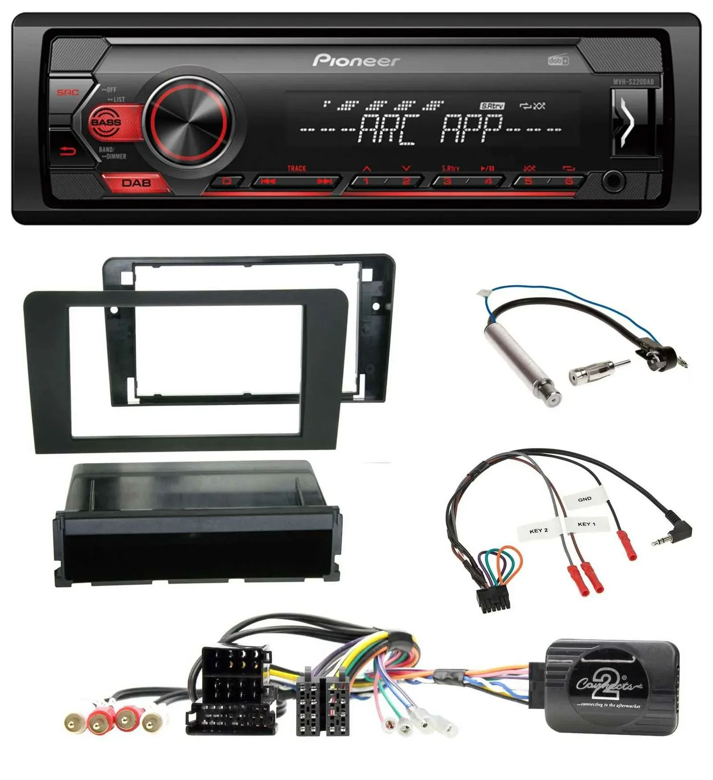 Pioneer DAB 1DIN MP3 Lenkrad USB Autoradio für Audi A3 Symphony ISO 8P 2003-2006
