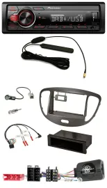 Pioneer MP3 DAB 1DIN Lenkrad USB Autoradio für Hyundai i10 ISO 2009-13 dunkelsil