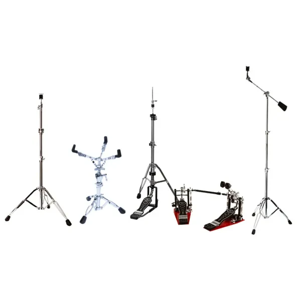 Drum Hardware Set, Double Pedal, Cymbal Stand, Boom, Hi-Hat, Snare, 50th Anniv
