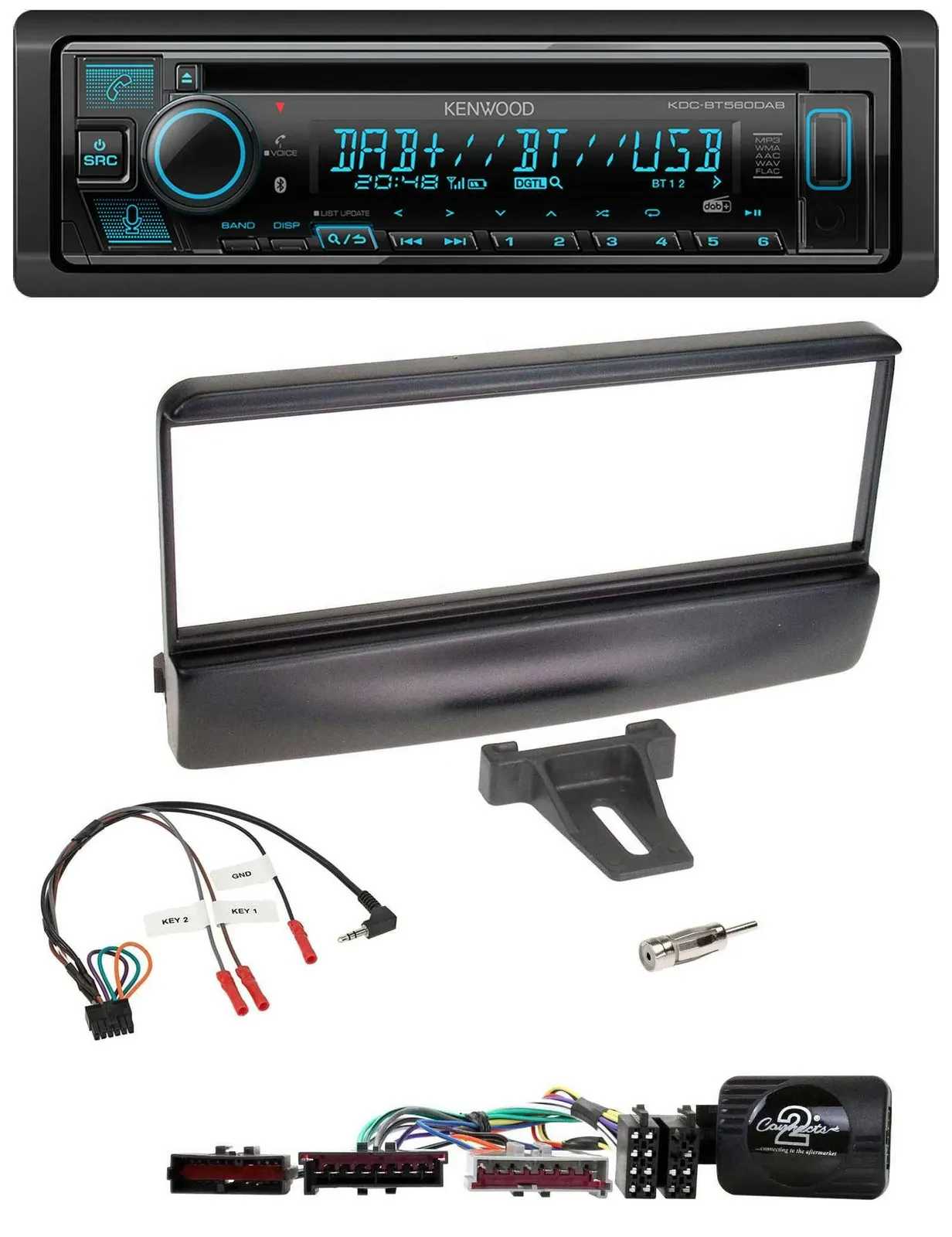 Kenwood Bluetooth DAB CD Lenkrad USB Autoradio für Ford Mondeo 2000-02 schwarz