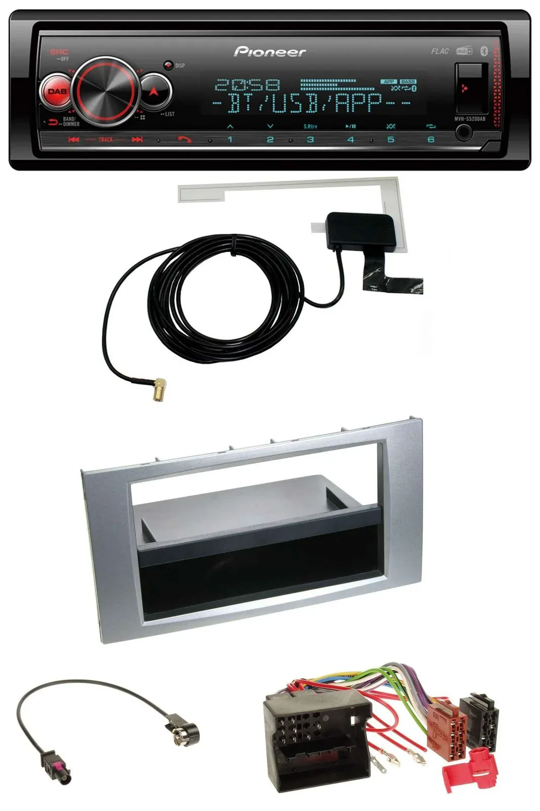 Pioneer Bluetooth DAB USB MP3 Autoradio für Ford Kuga Fusion Transit 05-12 silbe