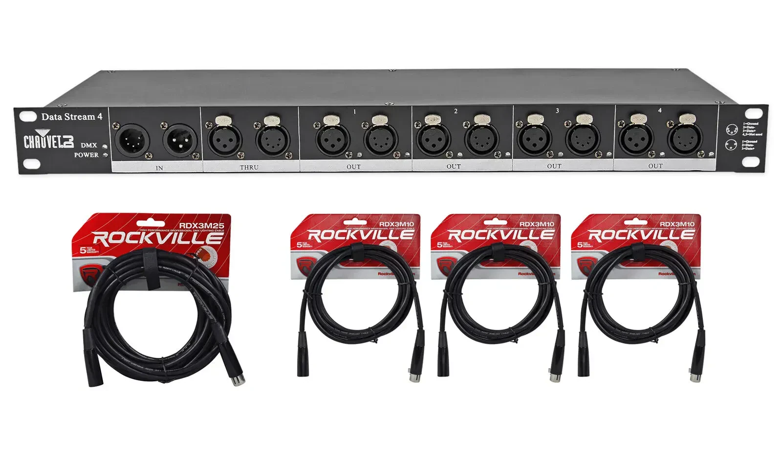 DMX-сплиттер Chauvet DJ Data Stream 4 с кабелями