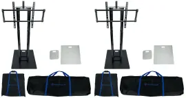 (2) Rockville RTP33-TV Black or White Totem DJ Speaker/Lighting Stands+TV Mounts