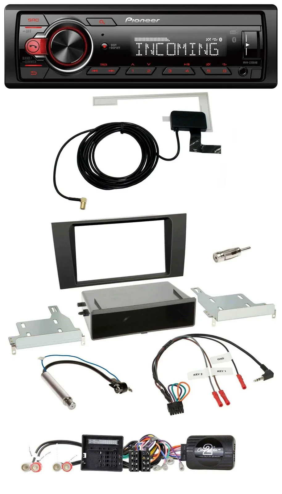 Pioneer USB Lenkrad DAB Bluetooth Autoradio für Audi A4 (2000-2001)