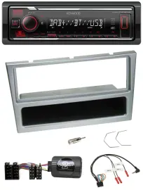 Kenwood Lenkrad Bluetooth USB DAB Autoradio für Opel Corsa C 2000-2004 silber