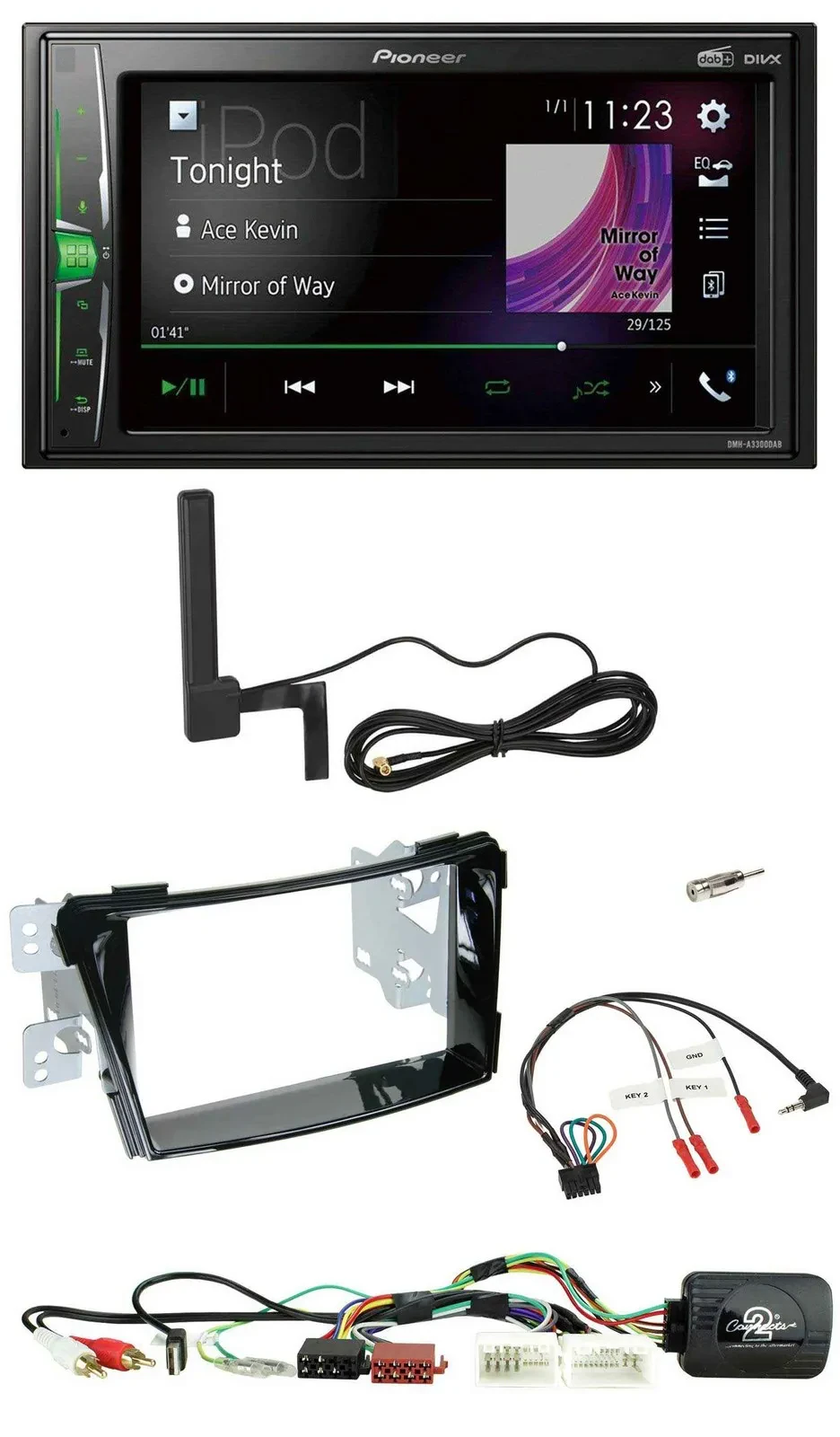 Pioneer MP3 DAB Lenkrad 2DIN Bluetooth Autoradio für Hyundai i40 11-19 USB AUX K