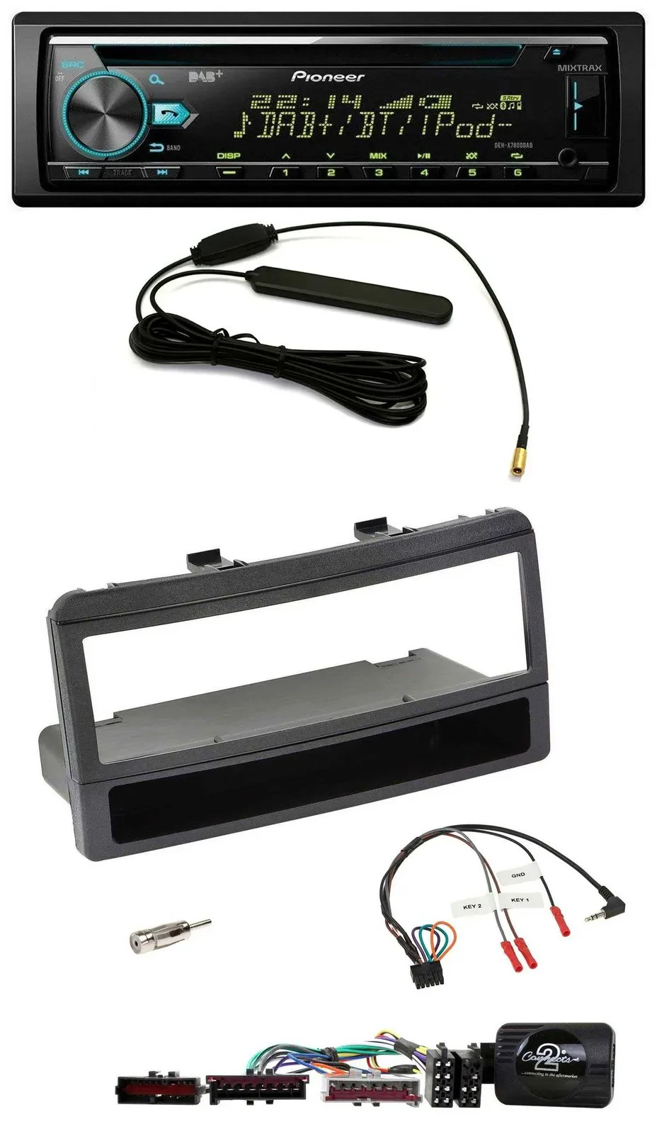 Pioneer CD MP3 Lenkrad DAB USB Autoradio für Ford Mondeo 00-02 schwarz Ablage