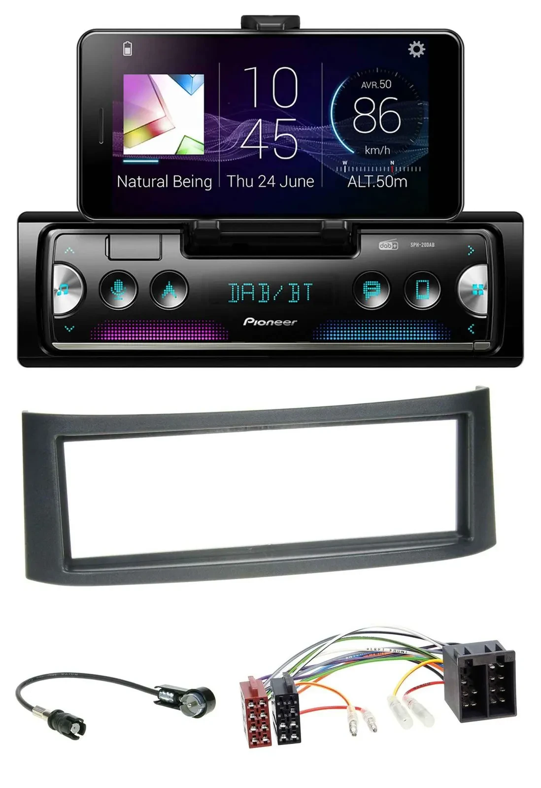 Pioneer USB MP3 Bluetooth DAB Autoradio für Smart Roadster (452)
