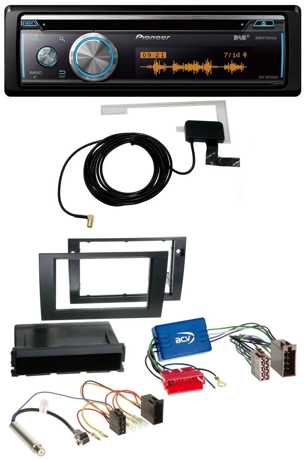 Автомагнитола Pioneer Bluetooth DAB MP3 USB CD для Audi A4 B6/B7 (2001–2008)