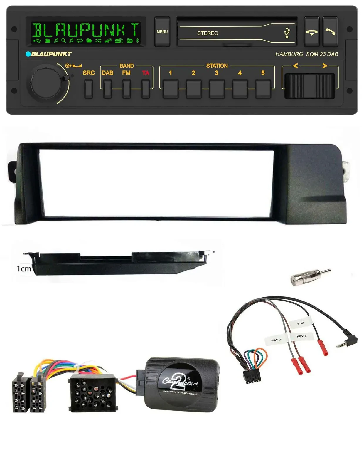 Blaupunkt USB DAB Bluetooth Lenkrad Autoradio für BMW 3er E46 98-07 Profi Rundpi