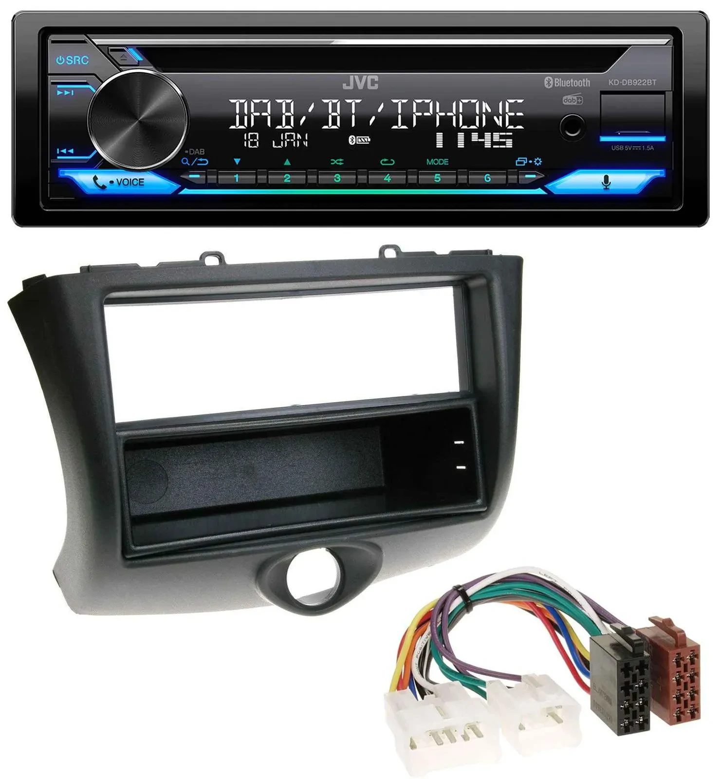 JVC Bluetooth MP3 USB DAB CD Autoradio für Toyota Yaris (2003-2006)