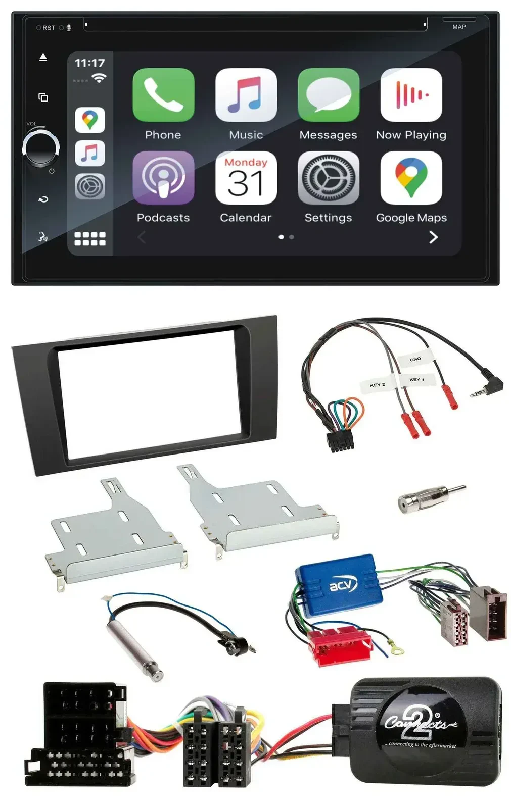Blaupunkt USB DAB Bluetooth 2DIN TMC Lenkrad Navigation für Audi A4 99-01 Aktivs