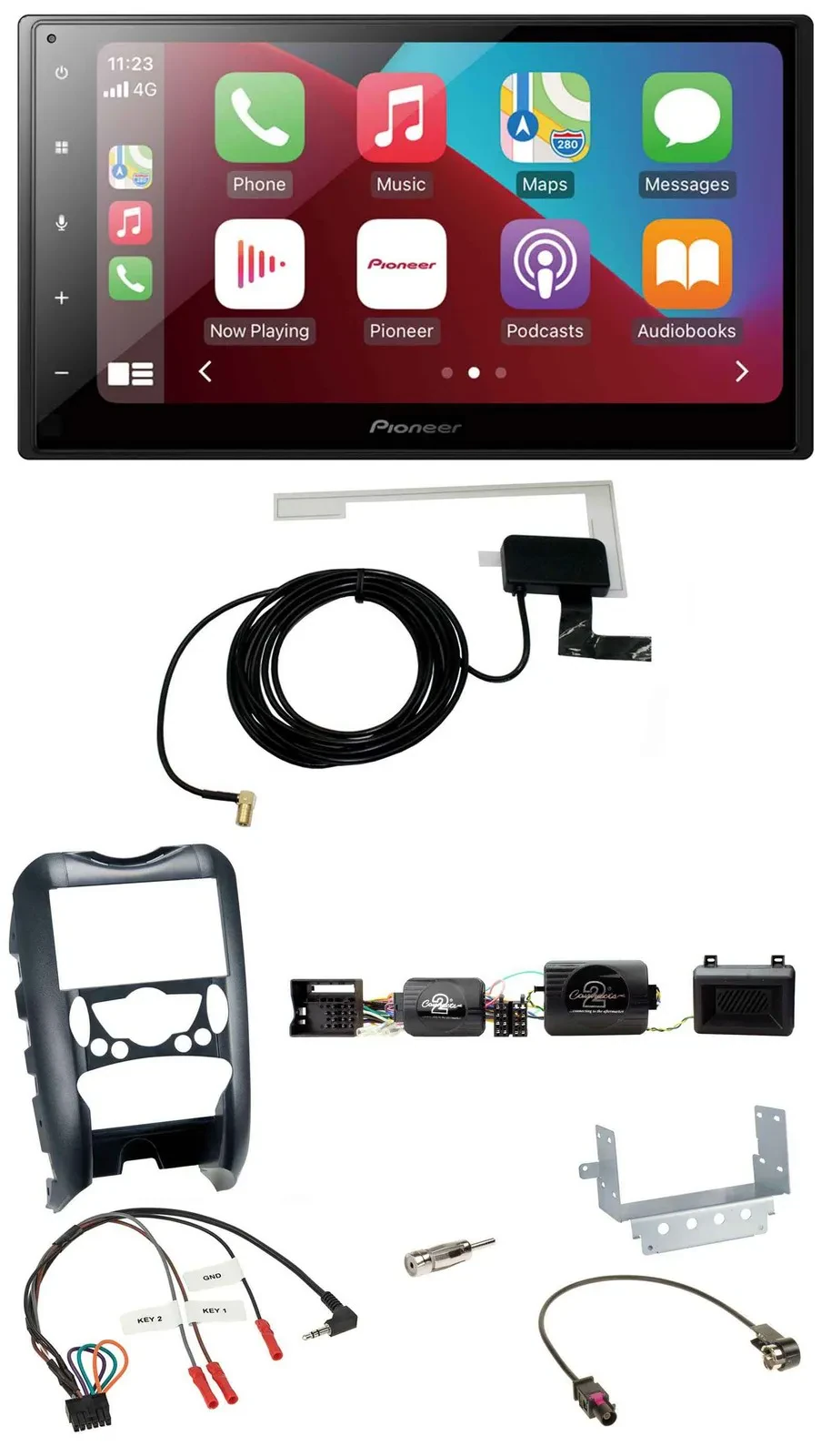 Автомагнитола Pioneer 2-DIN, USB, Bluetooth, DAB, для Mini Cooper (2006–2014), поддержка кнопок на руле