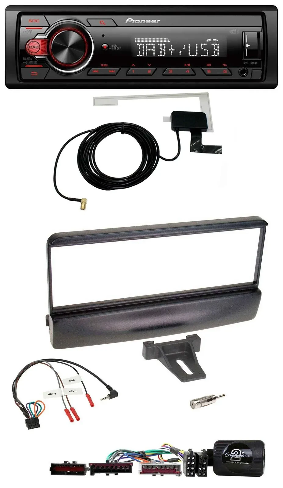 Автомагнитола Pioneer 1 DIN, MP3, DAB, USB, для Ford Mondeo 2000–2002, черная