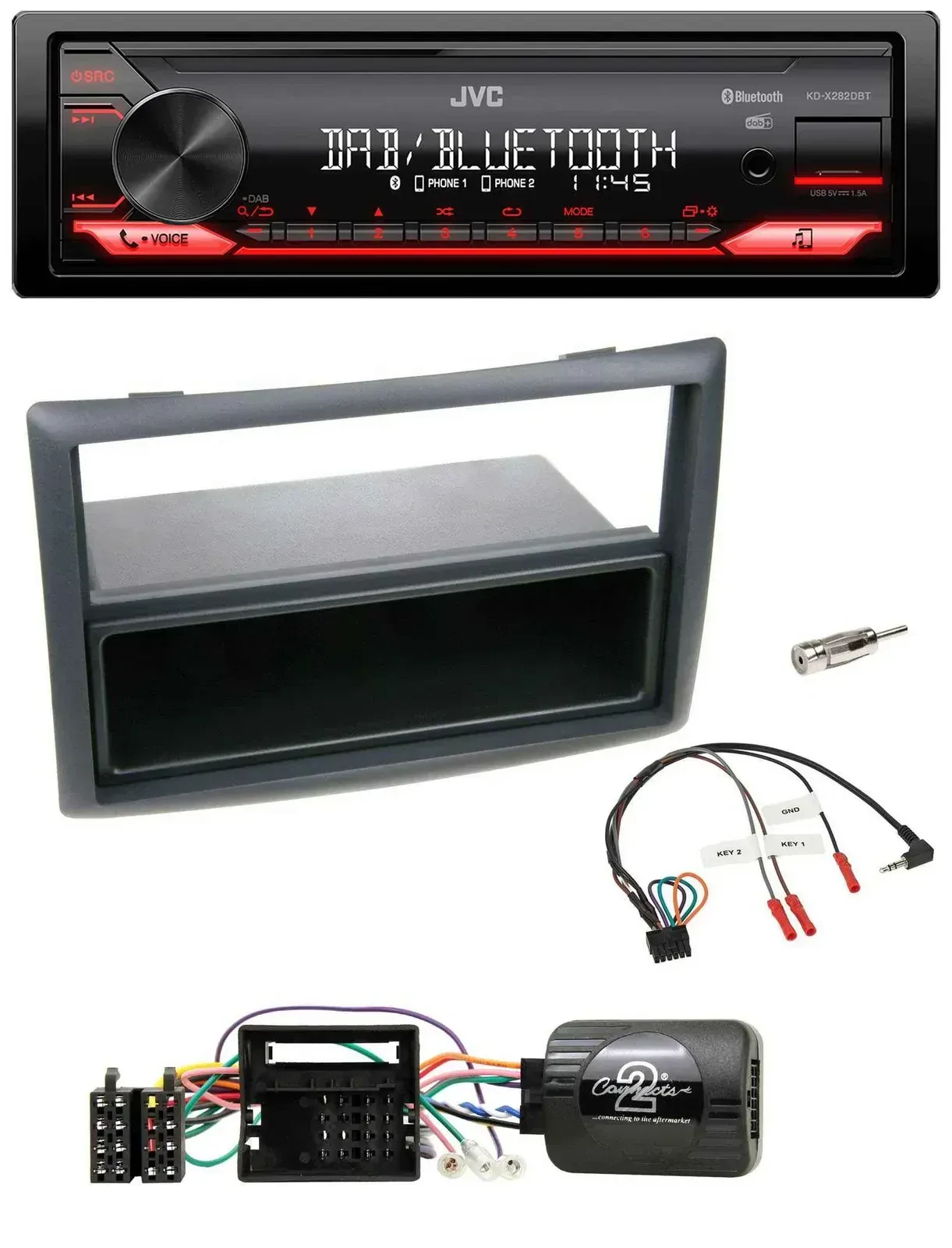 Автомагнитола для Renault Megane 2009–2012 JVC Bluetooth, USB, DAB