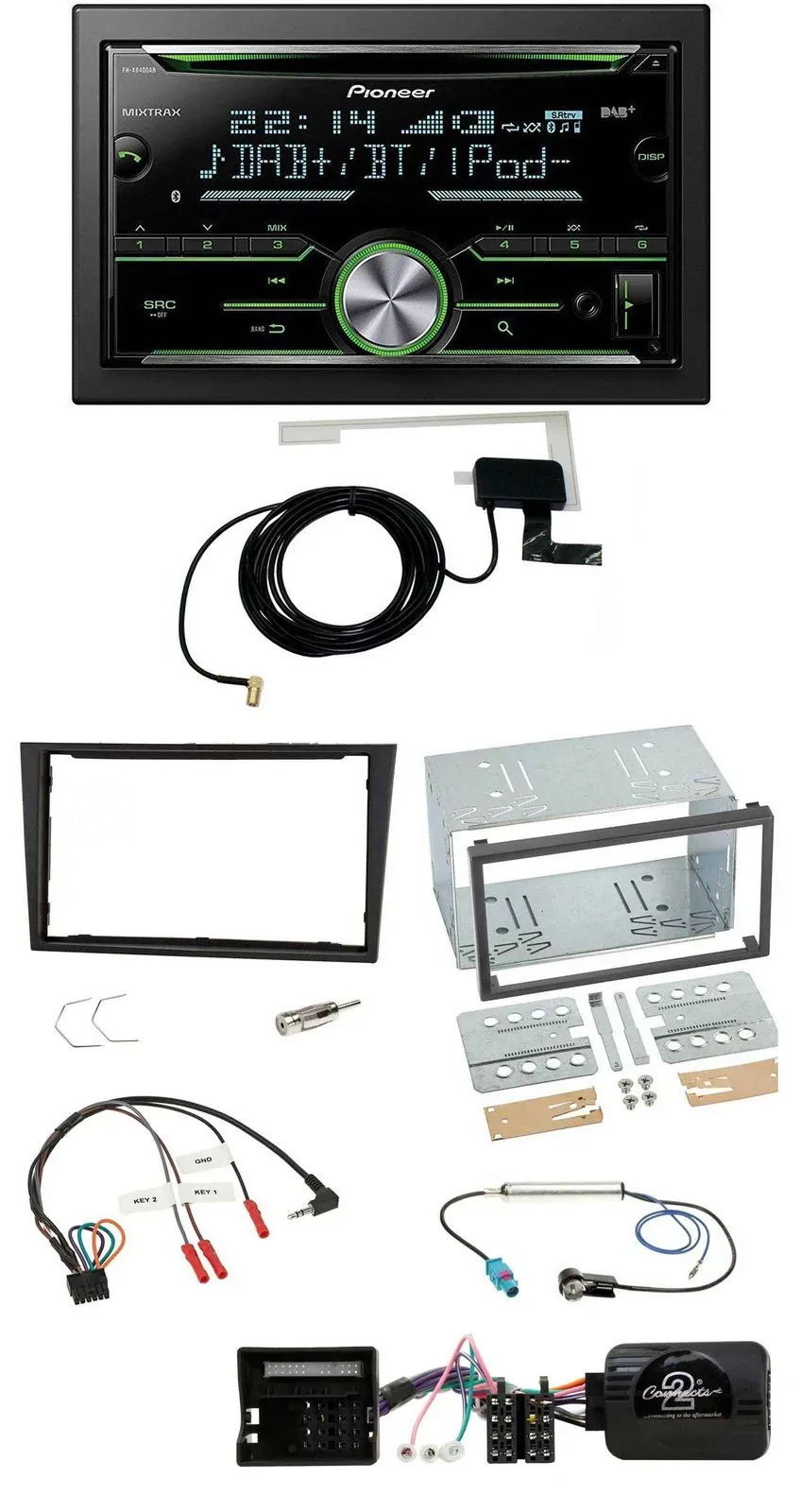 Pioneer CD USB Lenkrad Bluetooth 2DIN DAB Autoradio für Opel Corsa D 2006-2008 s