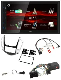 JVC USB Bluetooth Lenkrad DAB 2DIN Autoradio für Chevrolet Cruze 2011-2016 silbe
