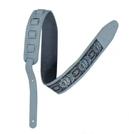 Fame Gitarrengurt Gewebt Kunstleder 1400mm 64mm Blau Custom-Grafik