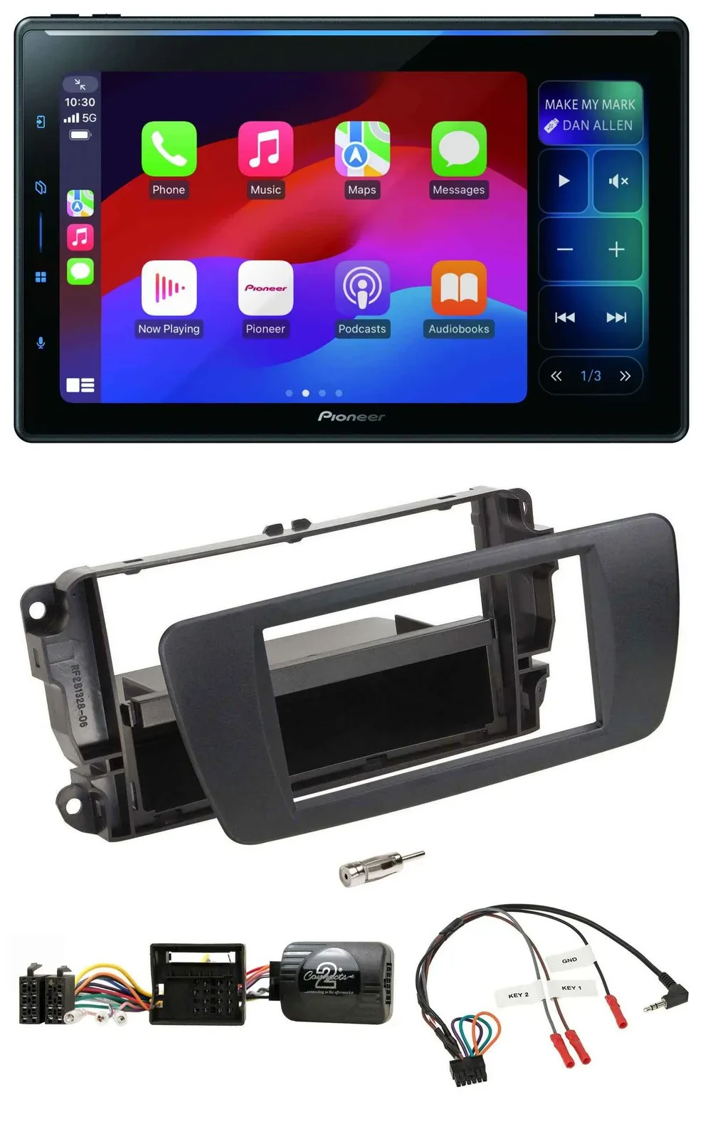 Pioneer Bluetooth DAB Lenkrad USB Autoradio für Seat Ibiza nitschwarz