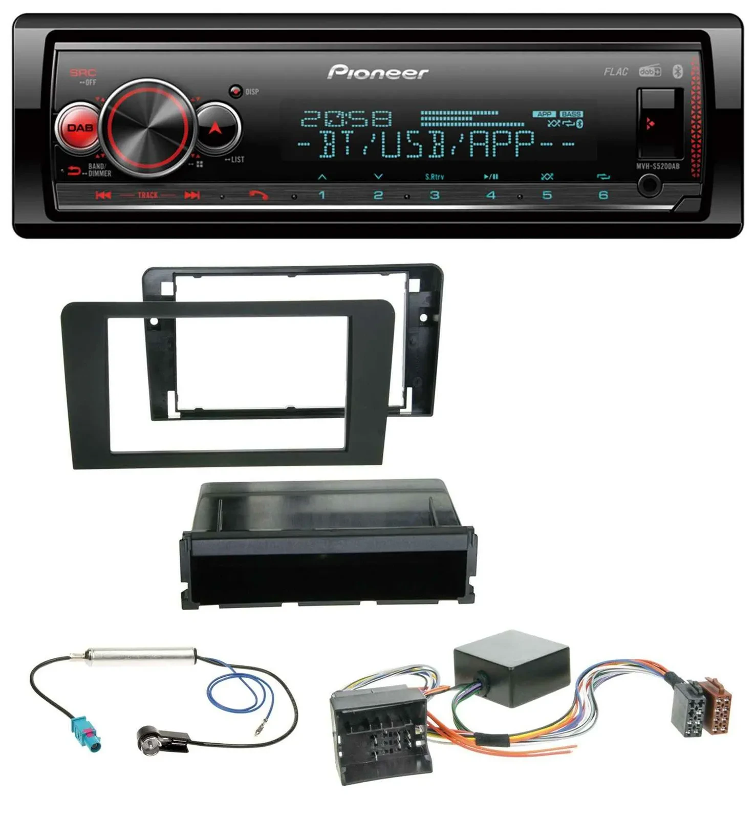 Автомагнитола для Audi A3 8P (2006–2012) Pioneer Bluetooth, DAB, USB, MP3