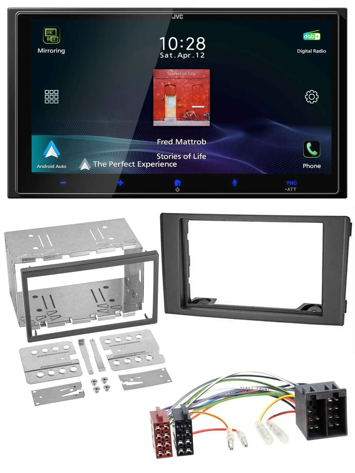 JVC USB Bluetooth 2DIN DAB MP3 Autoradio für Iveco Daily 06-14 schwarz