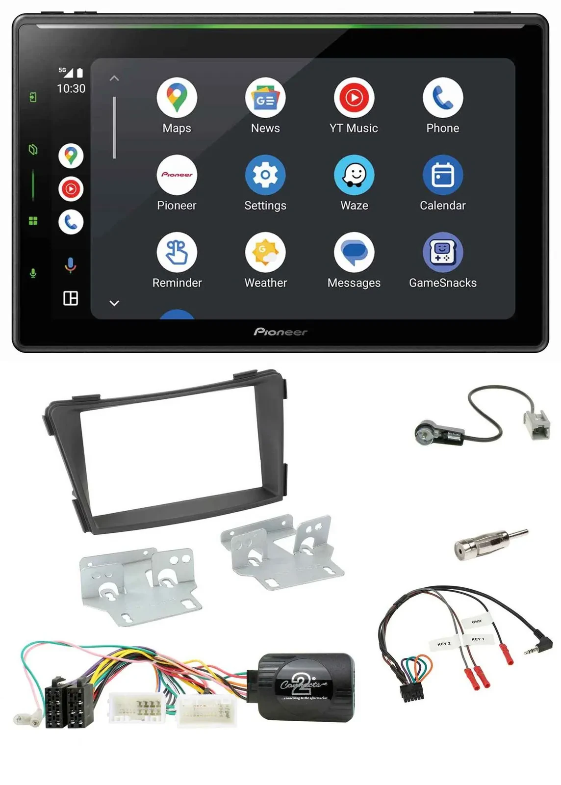 Автомагнитола Pioneer 2-DIN USB Bluetooth DAB для Hyundai i40 (VF, с 2011), поддержка управления на руле, черный