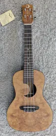 Luna UKE EX OA Crescent Olive Ash Burl Concert Size Natural Satin Ukulele Sample