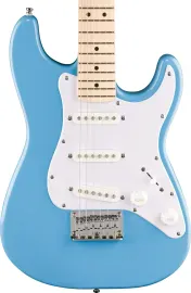 Электрогитара Squier by Fender Mini Stratocaster голубой (California Blue), накладка грифа клён, белый пикгард