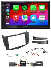 Автомагнитола для Mercedes C W204 Kenwood 2DIN USB DAB Bluetooth, поддержка управления на руле, совместима с активной акустической системой