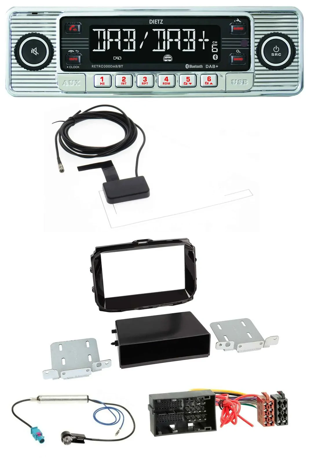 Dietz Bluetooth USB MP3 DAB Autoradio für Alfa Giulietta 52 Pin ab 13 piano