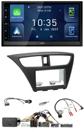 JVC DAB Bluetooth Lenkrad USB 2DIN Autoradio für Honda Civic ab 12 schwarz
